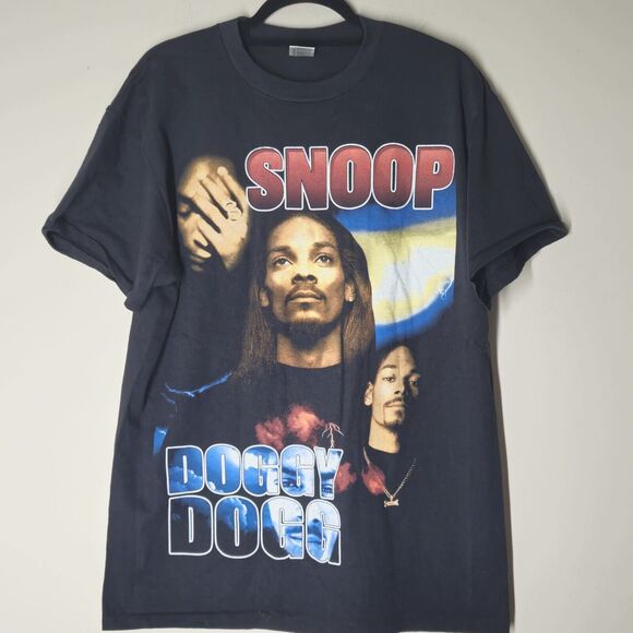 Snoop Dogg Tha Doggfather Rap Tee AOP Men's Large Gem Tag 2 Sided Modern Boot - Picture 1 of 7